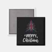 イギリス国旗を掲げ統一されたたメリークリスマス マグネット (正面/裏面)