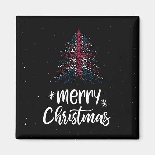 イギリス国旗を掲げ統一されたたメリークリスマス マグネット (正面)