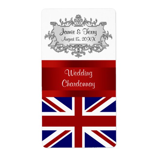 イギリス国旗イベントパーティーワインラベル ラベル (正面)