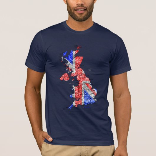 イギリス国旗カラーマップTシャツ Tシャツ (正面)