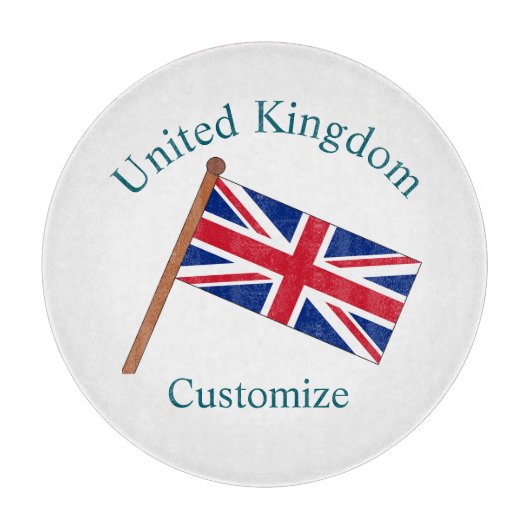 イギリス国旗サンダーカーブ カッティングボード (正面)