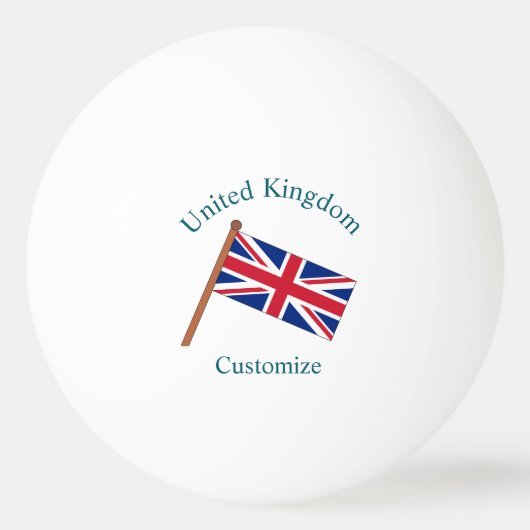 イギリス国旗サンダーカーブ 卓球ボール (正面)