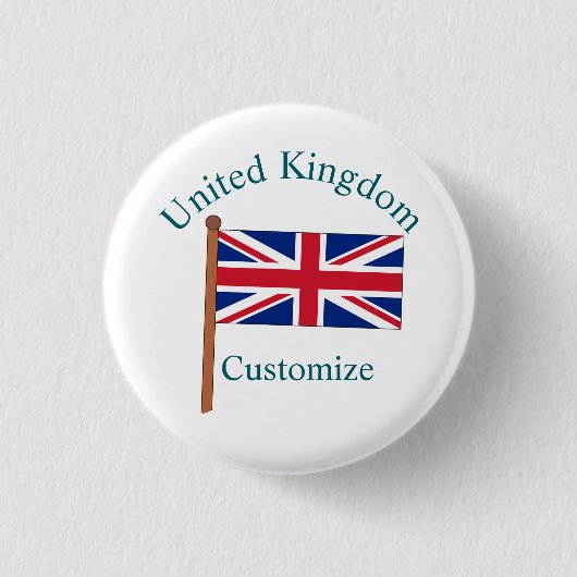イギリス国旗サンダーカーブ 缶バッジ (正面)