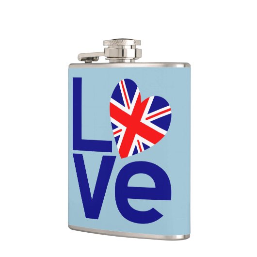 イギリス国旗ハート英国を愛してる フラスク (左)