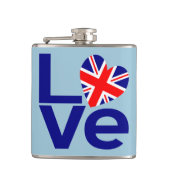 イギリス国旗ハート英国を愛してる フラスク (正面)