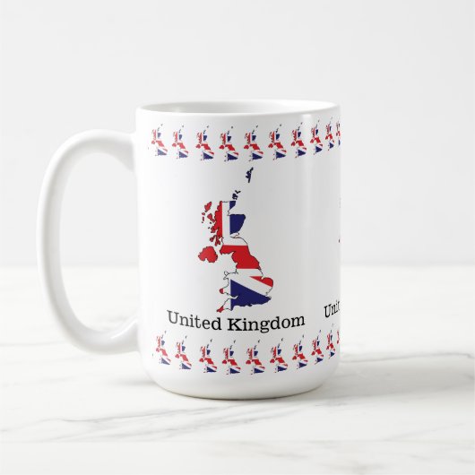 イギリス国旗入り地図デザイン - お土産 コーヒーマグカップ (左)