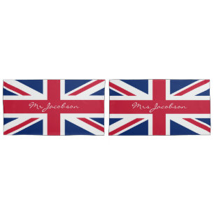 イギリス国旗名前をカスタムする連合ジャック・パトリオティック 枕カバー