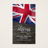 イギリス国旗悔やみや弔慰葬儀記念祈りの言葉カード (正面)