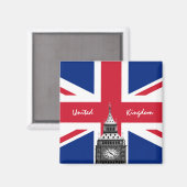 イギリス国旗&ビッグベン – ロンドン、イギリス旅行UK マグネット (正面/裏面)