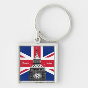 イギリス国旗&ビッグベン – ロンドン,英国/スポーツファン キーホルダー