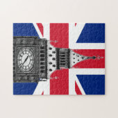 イギリス国旗&ビッグベン – ロンドン,英国/スポーツファン ジグソーパズル (横)