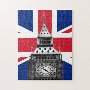 イギリス国旗&ビッグベン – ロンドン，英国/スポーツファン ジグソーパズル