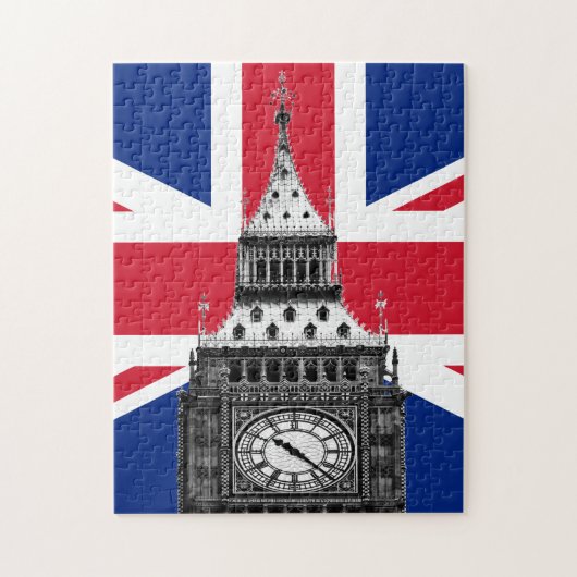 イギリス国旗&ビッグベン – ロンドン,英国/スポーツファン ジグソーパズル (縦)