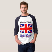 イギリス国旗 ブラック 個人名入れ Tシャツ (正面フル)