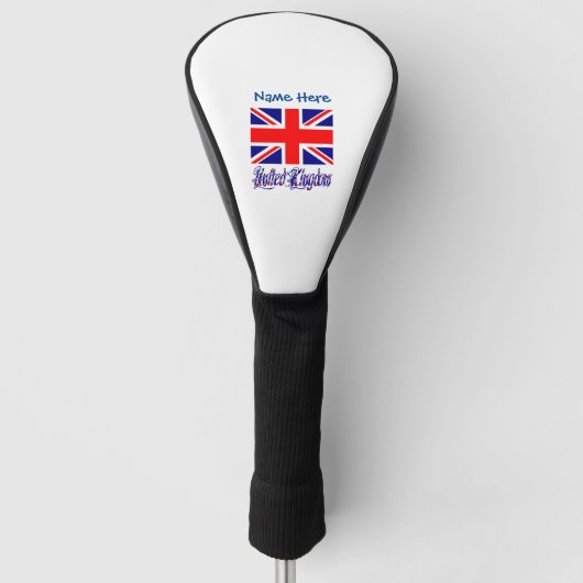 イギリス国旗 ブルー カスタマイズ ゴルフヘッドカバー (正面)