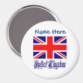 イギリス国旗 ブルー カスタマイズ マグネット (正面/裏面)