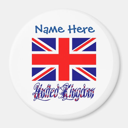 イギリス国旗 ブルー カスタマイズ マグネット (正面)