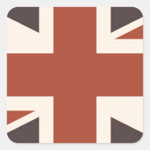 イギリス国旗 – レトロ スクエアシール