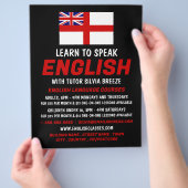 イギリス国旗、英語コース広告 チラシ (手)