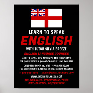 イギリス国旗、英語コース広告 ポスター