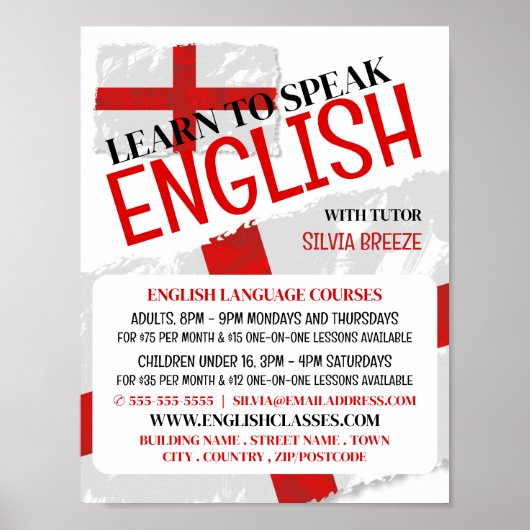 イギリス国旗、英語コー広告ス ポスター (正面)