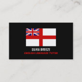 イギリス国旗、英語チューター、先生 名刺 (正面)