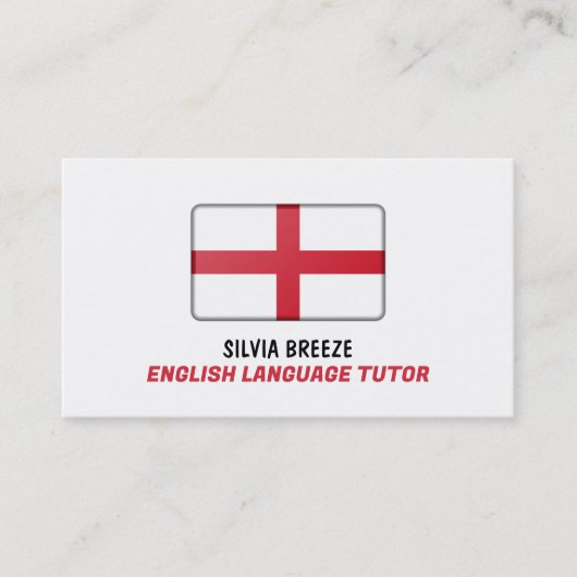 イギリス国旗、英語チューター、先生 名刺 (正面)