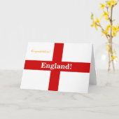 イギリス国旗 – Engerland!エンガーランド!おめでとう カード (黄色い花)