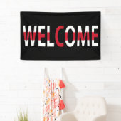 イギリス国旗(h) bnrtにオーバーレイされた歓迎 横断幕 (インサイチュ)