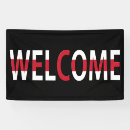 イギリス国旗(h) bnrtにオーバーレイされた歓迎 横断幕