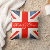 イギリス国旗hope & gloryの古い枕 クッション (ブランケット)