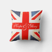 イギリス国旗hope & gloryの古い枕 クッション (裏面)