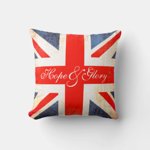 イギリス国旗hope & gloryの古い枕 クッション