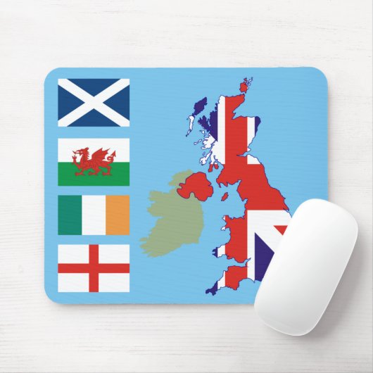 イギリス地図および旗 マウスパッド (マウス)