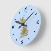 イギリス地図の時計 ラウンド壁時計 (傾斜)