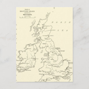 イギリス地図  健康リゾート ポストカード