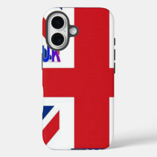 イギリス大好き もふもふの雲とユニオンジャックのイラストプリント iPhone 16ケース