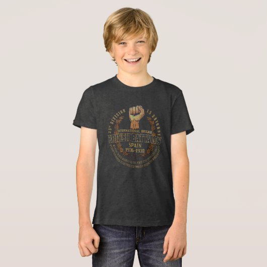 イギリス大隊 国際旅団 トライブレンドTシャツ (正面全面)