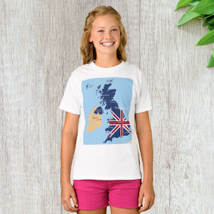 イギリス女子素晴らしTシャツの地図 Tシャツ