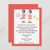 イギリス女王の近衛兵の誕生日パーティー招待状 招待状 (正面/裏面)