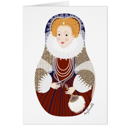 イギリス女王エリザベス1世マトリヨスカカード (正面)