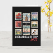 イギリス家族旅行2025切手 ロンドンアイ カード (黄色い花)