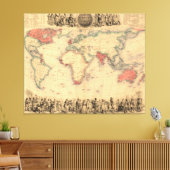 イギリス帝国を示す世界地図 キャンバスプリント (インサイチュ (リビング))