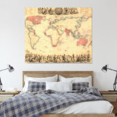 イギリス帝国を示す世界地図 キャンバスプリント (インサイチュ (寝室))