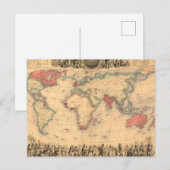 イギリス帝国を示す世界地図 ポストカード (正面/裏面)