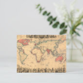 イギリス帝国を示す世界地図 ポストカード (スタンド正面)