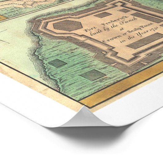 イギリス帝国アメリカの地図 – 1755 ポスター (角)