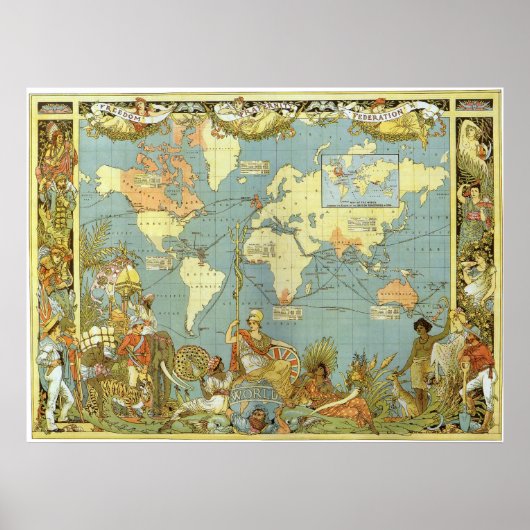 イギリス帝国地図 ポスター (正面)