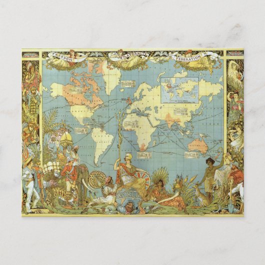 イギリス帝国地図 ポストカード (正面)