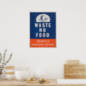 イギリス戦争ヴィンテージ「食べ物を無駄にしない」 ポスター (キッチン)